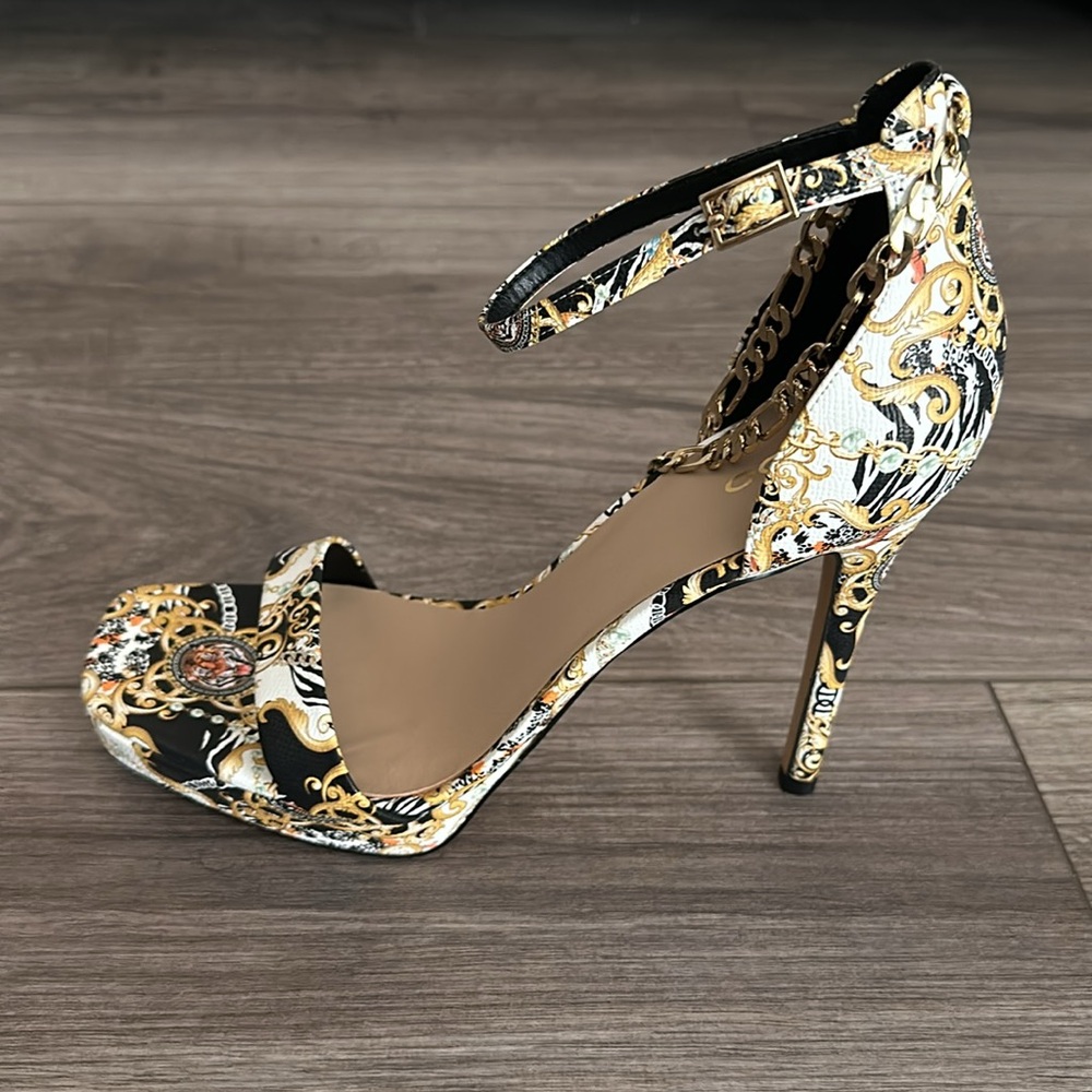 BRAND NEW in Original Box ALDO Scarlett Chain Ankle Strap Sandal Heels - Picture 7 of 8
